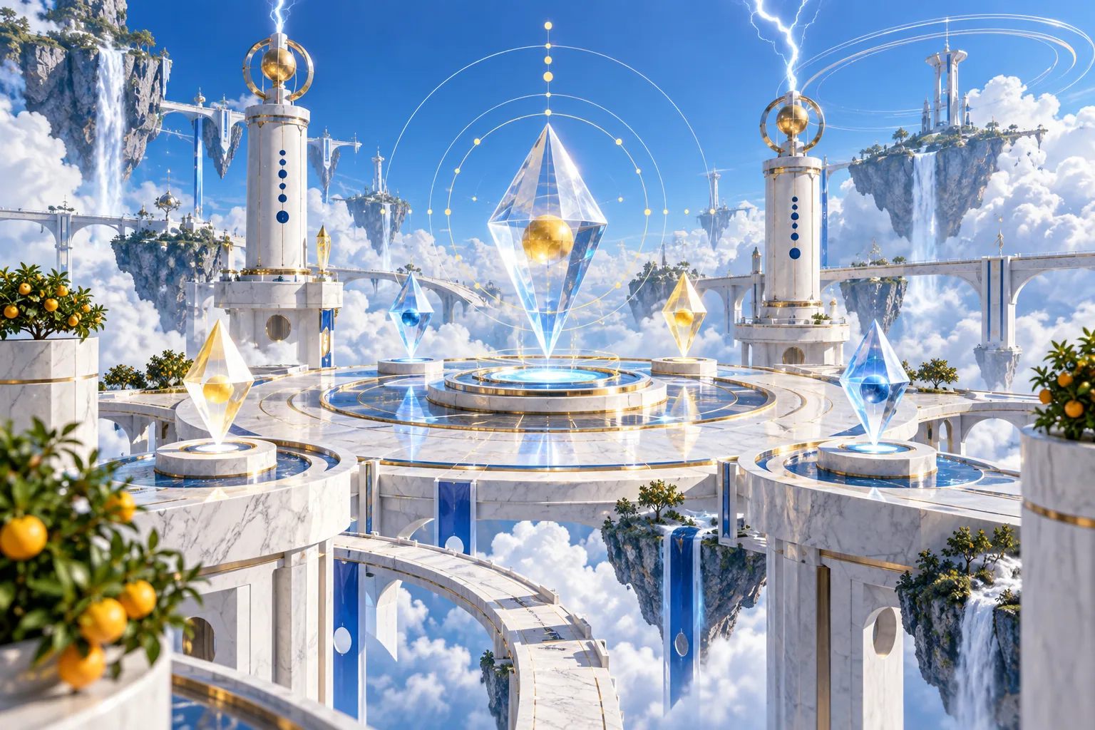 Sky laboratory with lightning instruments representing Gates of Olympus 1000
